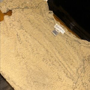 Pierre Balmain Beige Lace Blouse